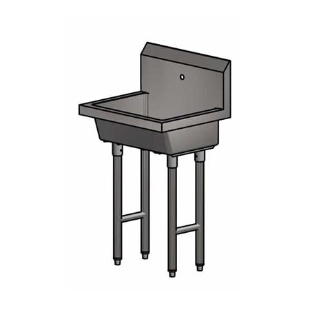 Bk Resources 24" Freestanding Single Station Handwash Sink with Splash Mount MSHS-24F1
